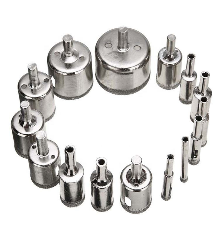 15 Pcs/Set 6-50 mm Laser Carving Diamond Coated Drill Bit Tile Marble Glass Ceramic Hole Saw Drilling Bits for Power Tools