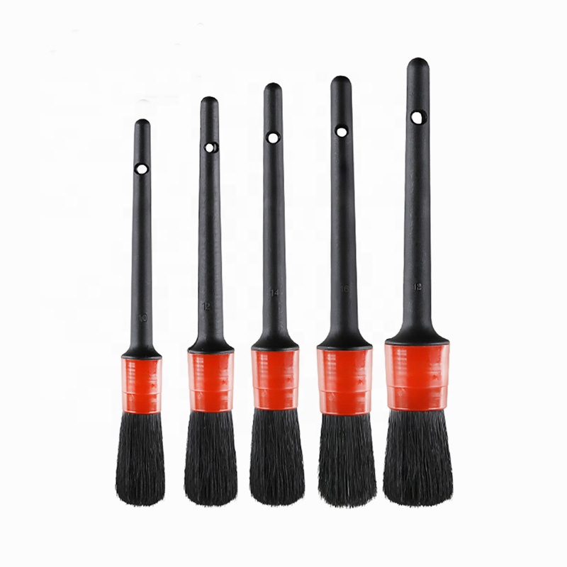 Pag-detalye ug paghugas sa Sasakyan Brush kit Paglimpyo sa Boar Hair Brush Auto Detail Tools Product 5 pcs Wheel Dashboard Car Accessories
