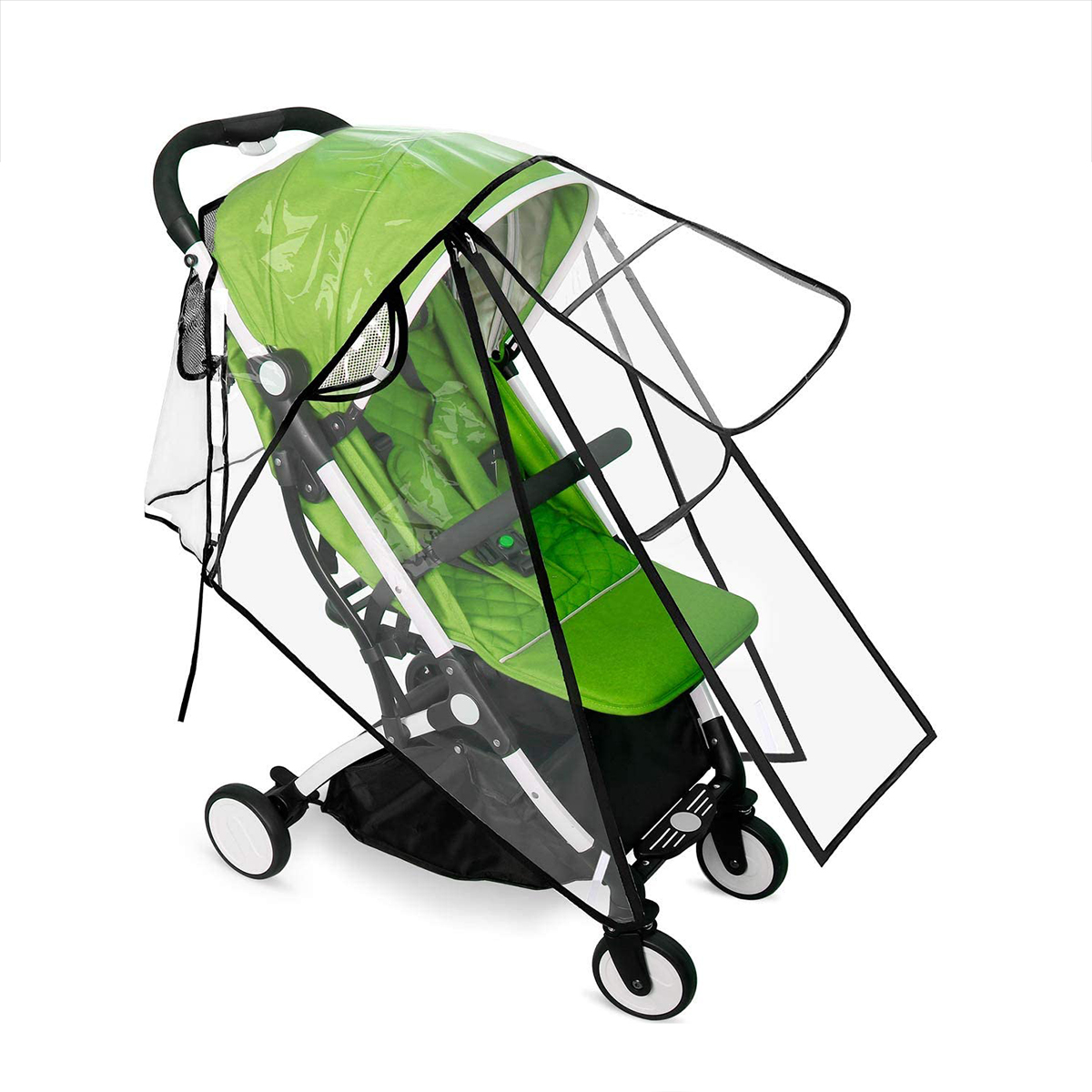 Capa de chuva universal quente para carrinho de bebê, design de porta dupla e grande armazenamento para carrinho de bebê, proteção contra intempéries, capa de carrinho à prova d'água