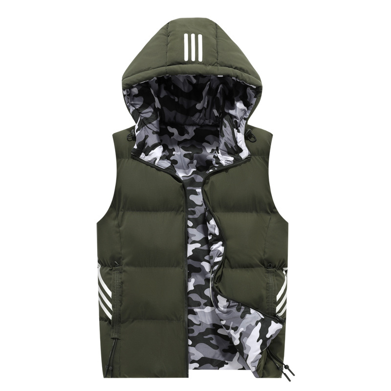 Quilted Down Reversible Puffer Vest Mens