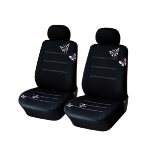 Embroidered Black Butterfly On Car Seat Cover