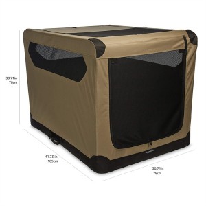 Borongan portabel tilepan lemes piaraan kandang Travel Dog Crate kennel