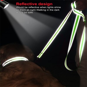 Brugerdefineret reflekterende polstret håndtag Nylon hundesnore til gåture