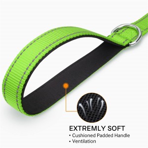 Mâner căptușit reflectorizant personalizat, lesă pentru câini din nailon pentru plimbare