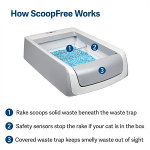 တခါသုံးအရည်ကြည်ဗူးများဖြင့် ScoopFree ကြောင်အမှိုက်ပုံးကို ကိုယ်တိုင်သန့်ရှင်းရေးလုပ်ပါ။