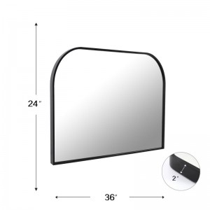 آینه حمام گوشه گرد لوله مربع ذوزنقه ای شکل
