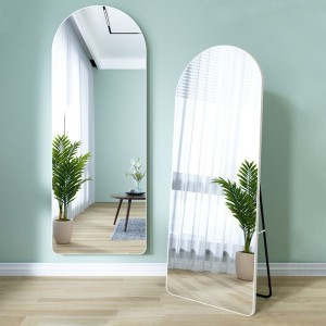 Cermin lantai rangka lengkung aluminium Eksportir Cermin Lantai Logam Berbentuk Khusus