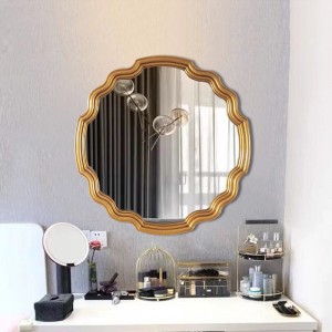 Ѕидно огледало Неправилен круг Француски Pu Decorative Mirror Factories
