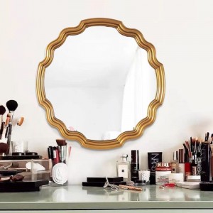 Espello de parede Círculo irregular French Pu Decorative Mirror Factories