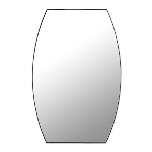 Semi-oval metal frame bafa galasi logona Kuchipinda chogona OEM Metal Decorative Mirror Factory