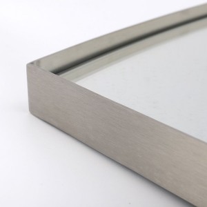Полу-овална метална рамка огледало за бања Огледало за спална соба ОЕМ Фабрика за метални украсни огледала