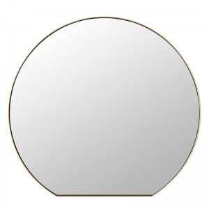 Неправилно кружно ѕидно огледало со приспособлива златна рамка од нерѓосувачки челик за декорација на домот