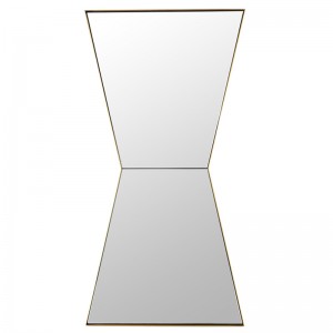 مرآة حائط معدنية كبيرة غير منتظمة الشكل ذهبية وفضية سوداء عالية الدقة مرآة فضية مضادة للأكسجين مصنع كيميائي بالجملة