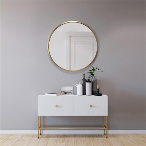 Large Round Wall Mirror with Metal Frame – Hot Sale Shape, Factory Wholesale