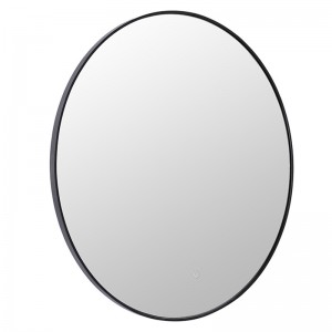 Led Circular Touch Screen Mirror Demister Design Metal Frame Intelligent Bathroom Mirror Itha Kusinthidwa Mwamakonda