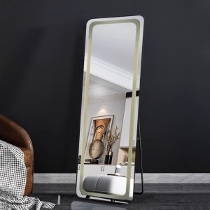 직사각형 알루미늄 프레임 LED 바닥 거울 특수 모양의 금속 바닥 거울 공급 업체