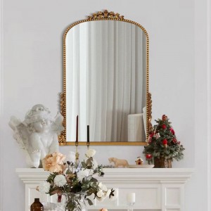 Oglindă de perete cu decor francez cu ridicata Furnizor de oglindă decorativă arcuită din Pu