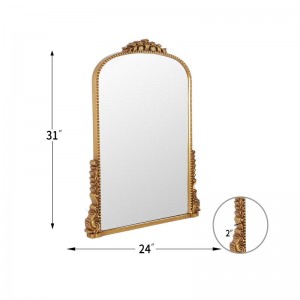Oglindă de perete cu decor francez cu ridicata Furnizor de oglindă decorativă arcuită din Pu