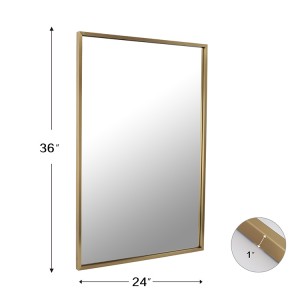 Rectangular right angle metal frame mirror na gawa sa hindi kinakalawang na asero o bakal na mga pabrika ng mga tagagawa ng China