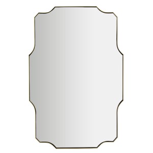 Настінне дзеркало для ванної кімнати з неправильною металевою рамою можна повісити горизонтально або вертикально