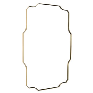 Pasqyra e murit të pasqyrës së banjës me kornizë metalike të parregullt mund të varet horizontalisht ose vertikalisht