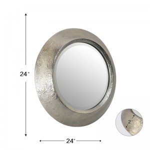 លក់ដុំ Customized Round Foam Pu Frame Mirror Creative Decorative Wall Mirror Nostalgic Technology