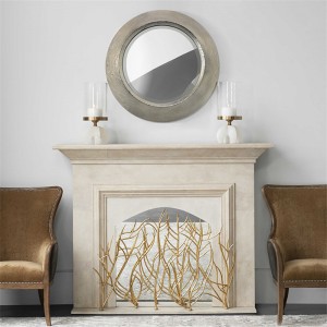 Nagykereskedelmi testreszabott kerek hab pu vázas tükör Kreatív dekoratív fali tükör Nosztalgikus technológia