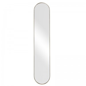Atacado oval elegante moldura de ouro espelho de comprimento total personalizado quarto de aço inoxidável grande espelho para venda