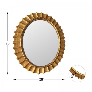 Circle Pu Decorative Mirror Suppliers round bathroom ກະຈົກກອບ