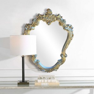 French Rectangular Pu Decorative Mirror Factory Antique wall mirror