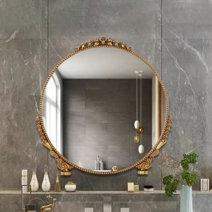 Mirall de paret antic daurat rodó francès Proveïdors de miralls decoratius Pu