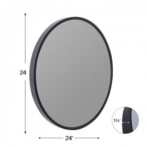 Cermin dinding cermin hiasan bingkai besi bulatan Petikan Cermin Led Bingkai Logam Berbentuk Khas OEM