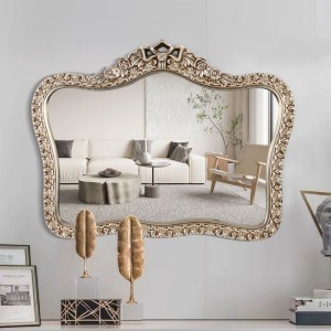 Lyxig fransk OEM rektangulär Pu dekorativ spegel