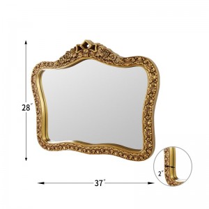 Prabangus prancūziškas OEM stačiakampis Pu dekoratyvinis veidrodis