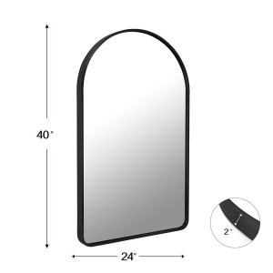 Огледало за баня от неръждаема стомана със сводеста квадратна тръба OEM Метални декоративни огледала Цитати