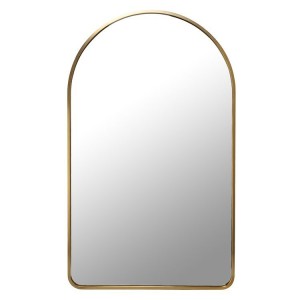 Miroir de salle de bains en acier inoxydable à tube carré arqué, citations de miroir décoratif en métal OEM