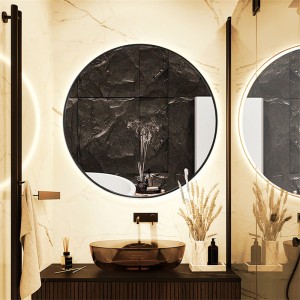 현대 둥근 지도된 거울 터치스크린 똑똑한 목욕탕 거울