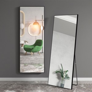 Напольне дзеркало з прямокутною алюмінієвою рамою без задньої панелі, надзвичайно легке