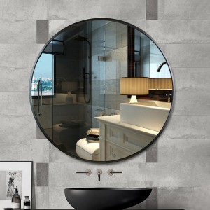 Cermin bingkai aluminium melingkar dengan pelat belakang cermin terlaris berkualitas tinggi