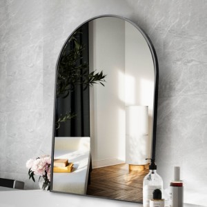 Espelhos arqueados de liga de alumínio para banheiro, espelhos de parede, imagem HD, resistência à corrosão e resistência à ferrugem