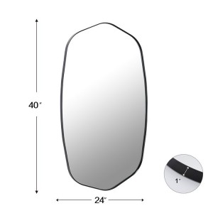 OEM Metal Dekoratif Mirror Quotes Ora duwe aturan baku oval pigura logam bathroomm mirror