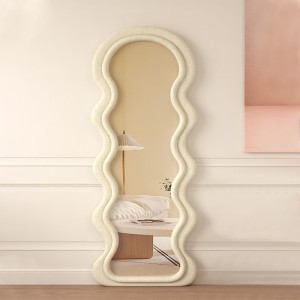 Pasqyra me shumicë e parregullt dekorative në formë të madhe të valëzuar pasqyrë në këmbë Pasqyrë me gjatësi të plotë