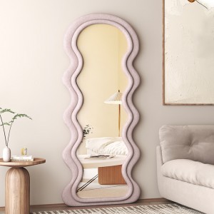 Wholesale Mirrors Irregular Decorative Big Wavy Shape Standing Seipone Lebota Full Length Seipone