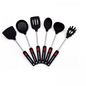 Silicone Cooking Utensils Set with Stainless Steel Handle