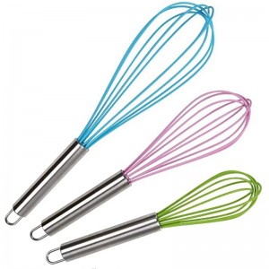 Silicone Stainless Steel Kitchen Wire Whisk Wisk Egg Beater