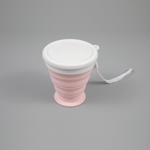 Medium  silicone folding camping cup with lid