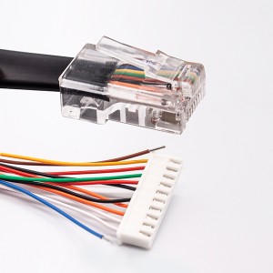 Cable assembly, RJ45 crimping type, 24AWG*8C Copper wire