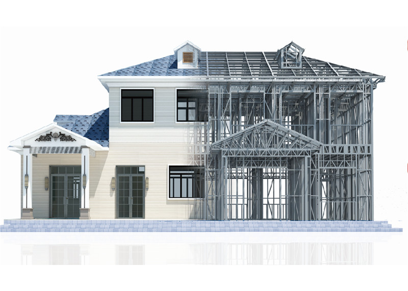 Bellu apparenza piccula casa prefabbricata modulu di struttura d'acciaio leggera prefabbricata villa / alloghju