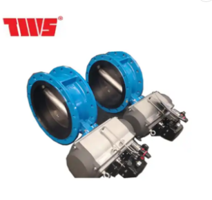 electric actuator DI CF8M double flange concentric butterfly valve na may ANSI B16.10 Paggawa