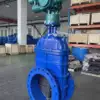 DN500 PN16 ductile iron resilient seated gate valve na may electric actuator